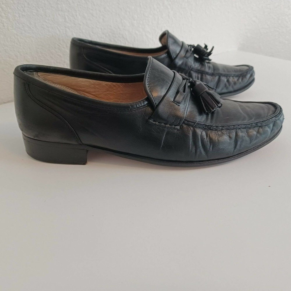 Bostonian Women’s Dress Shoes Slip On Loafer Plain Black Tassel Leather Sz 8